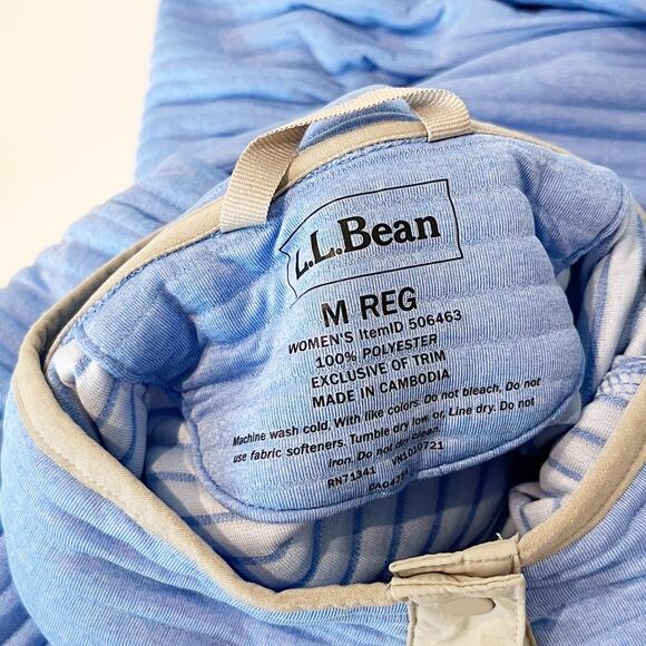 L.L. Bean Airlight Pullover Snap Button Jacket Blue Medium - Picture 3 of 6